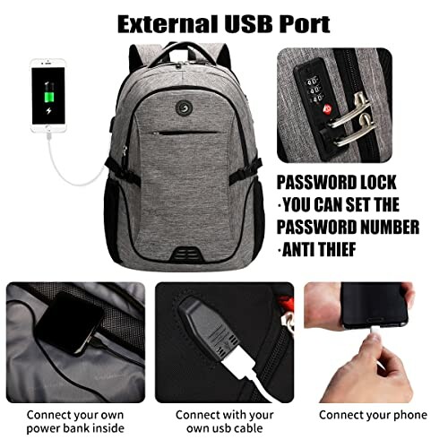 SHRRADOO Anti Theft Laptop Backpack